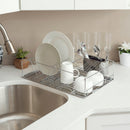 2 of 3:Home Basics Escurreplatos de acero cromado con bandeja 
