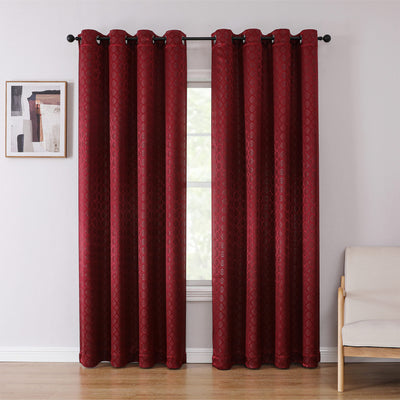 10 of 18:Tobias Damask Metallic Grommet Blackout Window Panel, 52x84 Inches 