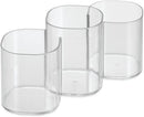 5 of 5:iDesign Clarity Plastic Divided Trio Cup Vanity Bathroom Accessory Organization, 3 Compartments 