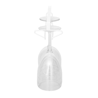 3 of 6:Porte-verres à vin Home Basics en acier recouvert de vinyle, blanc 