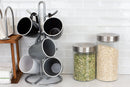 4 of 6:Home Basics Simplicity Collection 6 Hook Steel Mug Tree, Satin Chrome 