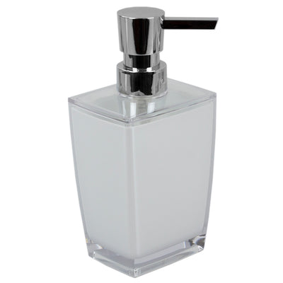 2 of 6:Home Basics Acrylic Plastic 10 oz.  Hand Soap Dispenser with Rust-Resistant Brushed Stainless Steel Pump, White 