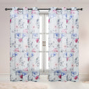 2 of 5:Alaina 2 Pack Floral Sheer Voile Grommet Window Curtain Panel, 37x84 Inches 