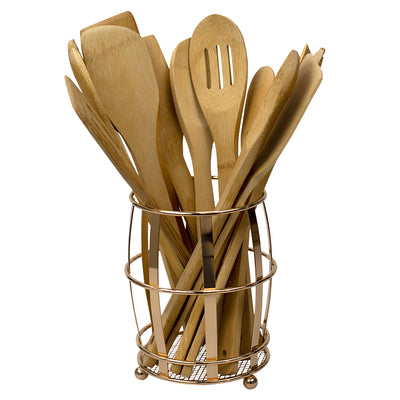 1 of 5:Home Basics Lyon Cutlery Holder with Mesh Bottom and Non-Skid Feet, Rose Gold 