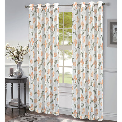 1 of 5:Lyra Floral Printed Dolly Sheer Grommet Window Panel, 54x84 Inches 
