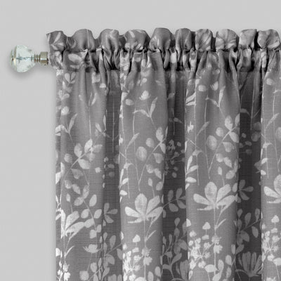 3 of 6:Panel de cortina para ventana con bolsillo para barra Charlotte - 52x63 - Gris 