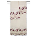 6 of 7:Ensemble de 3 serviettes de bain décoratives en coton brodé floral Jules 
