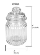 2 of 2:Home Basics Multi-Purpose 8 oz. Rippled Glass Mini Pantry Storage Jar with Dome Lid, Clear 