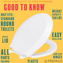 7 of 14:PREMIUS Slow Close Beveled Plastic Toilet Seat, Standard Round, 17 Inches 
