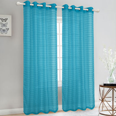4 of 14:Panneau de fenêtre à œillets Trenton Box en voile transparent, 54 x 84 pouces 