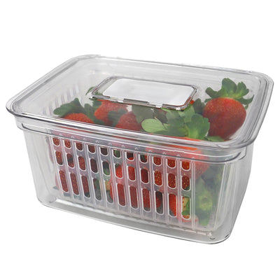 1 of 1:Home Basics Keep Fresh Small Vegetable Keeper, Clear, 8.5x6.25x4.25 Inches 