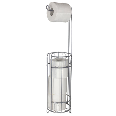 3 of 5:Home Basics Unity - Soporte dispensador de papel higiénico independiente, color plateado 