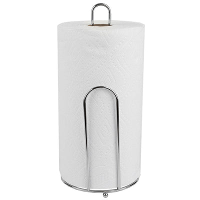 2 of 6:Home Basics Chrome Collection Free Standing Paper Towel Holder with Easy-Tear Arm, 