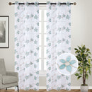 2 of 5:Ensemble de 2 panneaux de fenêtre transparents à œillets brodés floraux Lorette, 38 x 95 pouces chacun 