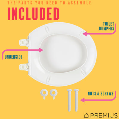 6 of 14:PREMIUS Beveled Plastic Toilet Seat, Standard Round, 17 Inches 