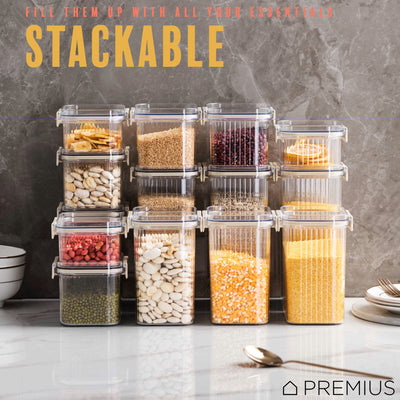 4 of 36:PREMIUS Plastic Food Storage Container, Rectangle, Clear-Natural 