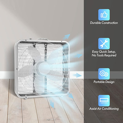 2 of 4:Ventilateur Comfort Zone 20 pouces à 3 vitesses pour une circulation d'air optimale, blanc 