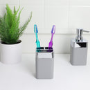 4 of 4:Home Basics Skylar - Soporte para cepillos de dientes de plástico ABS, color gris 