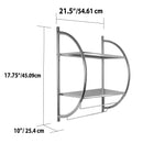 7 of 7:Étagère de salle de bain à 2 niveaux avec porte-serviettes - Finition chromée 