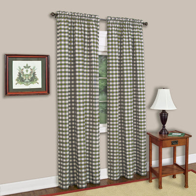 1 of 4:Panel de cortina para ventana con cuadros Buffalo - 42x63 - Salvia 