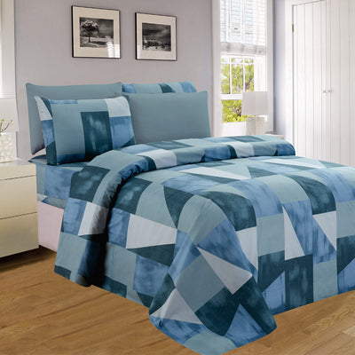 1 of 4:Ensemble de draps en microfibre infroissable imprimé mosaïque PREMIUS 