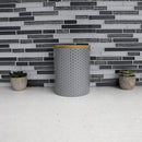 4 of 4:Home Basics Honeycomb Ceramic Canister With Bamboo Lid, Gray, Medium, 5x6.5 Inches 