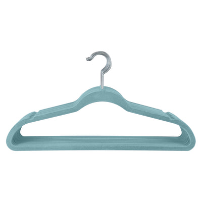 1 of 4:Simplify 10 Super Slim Velvet Huggable Hangers in Dusty Blue 