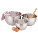 6 of 7:Home Basics 3 Piece Stainless Steel Nesting Mixing Bowls with Rubber Bottoms 