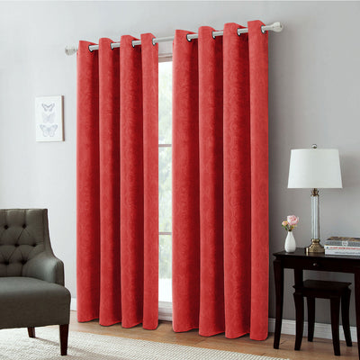4 of 10:Andy Ogee Room Darkening Curtain Grommet Window Panel, 54x84 Inches 