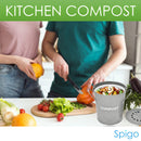 2 of 8:Cubo de basura Spigo Steel Kitchen con filtro de carbón ventilado y balde, gris, 1 galón 