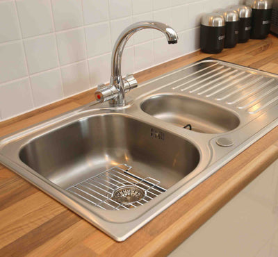 1 of 1:Home Basics Small Rubber Coated Chrome Plated Steel Sink Protector 