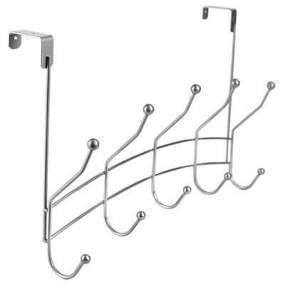 2 of 5:Home Basics Shelby 5 Hook Over the Door Hanging Rack, Silver 