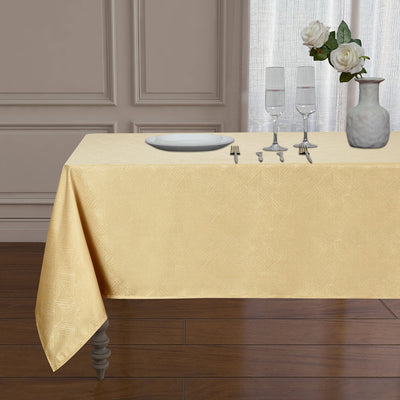 5 of 14:Diamond Jacquard Design Spill Proof Tablecloth 