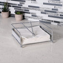 4 of 4:Home Basics Pave Flat Steel Napkin Holder with Weighted Pivoting Arm, Chrome 