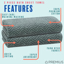 3 of 40:PREMIUS 2 Pack Chevron 100% Cotton Yarn Dyed Bath Sheet Towel, 32x64 Inches 