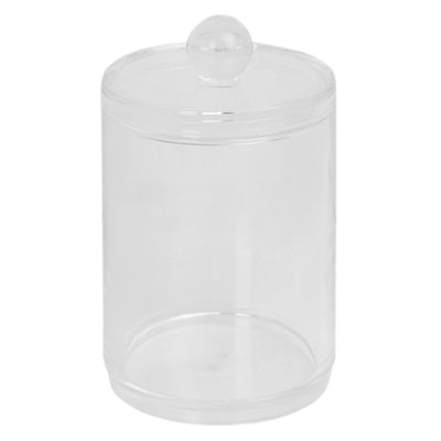 2 of 6:Home Basics Round Plastic Cotton Swab and Ball Holder, Clear 