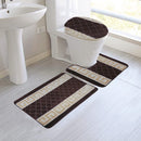 1 of 1:Nicole 3-Piece Mega Bath Mat Set, Greek Key Design, Coffee 