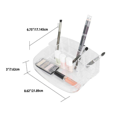 3 of 3:Home Basics 2 Tier Rounded Cosmetic Organizer, Clear 