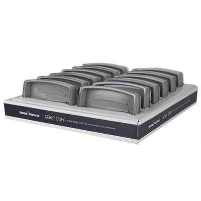 1 of 7:Home Basics Jabonera de plástico, gris 