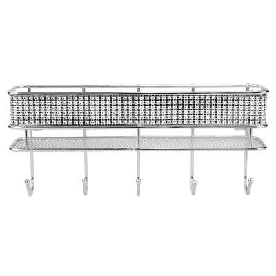 1 of 4:Porte-courrier mural en acier Home Basics Pave avec crochets à clés, chromé 