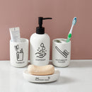 4 of 4:Home Basics Hygiene 4 Piece Dolomite Bath Accessory Set, White 