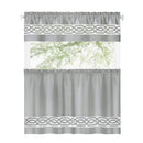 24 of 40:Paige Embroidered Kitchen Curtain and Valance Set, Tiers 55x36, Valance 55x13 Inches 