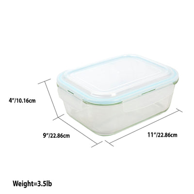 5 of 5:Conceptos básicos del hogar 74 oz. Contenedor de almacenamiento de alimentos de vidrio de borosilicato rectangular con tapa de bloqueo de plástico 