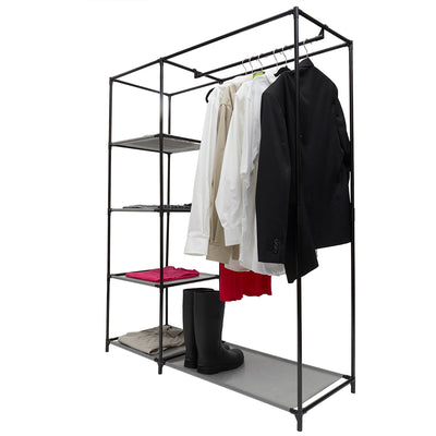 1 of 4:Armoire de rangement autoportante Home Basics avec étagères, gris 