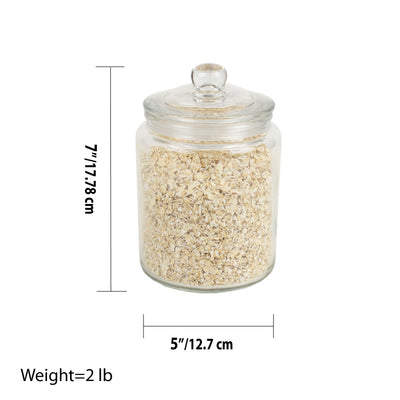 5 of 5:Home Basics Renaissance Collection Small Glass Jar with Easy Grab Knob Handles, Clear 