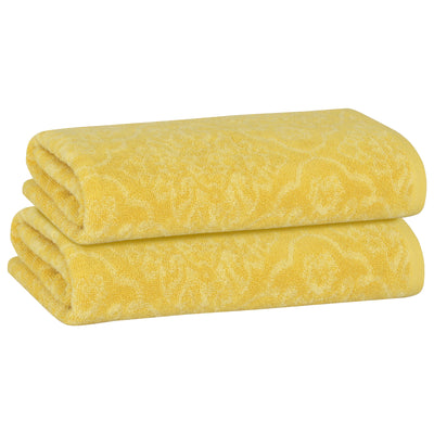 11 of 23:PREMIUS 2 Pack Damask 100% Cotton Yarn Dyed Hand Towel, 16x28 Inches 