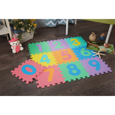 1 of 1:PREMIUS 10-Piece EVA Foam Floor Mat Foam with Numbers Cutouts, Ages 2+ 