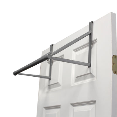 4 of 7:Home Basics Over The Door Closet Rod Rack, Silver, 17.75x10x10.15 Inches 