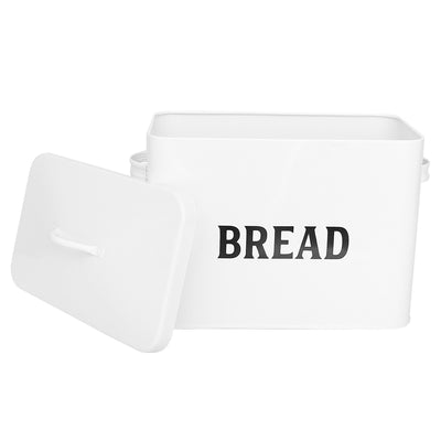 3 of 4:Home Basics Caja de pan de hojalata, color blanco 