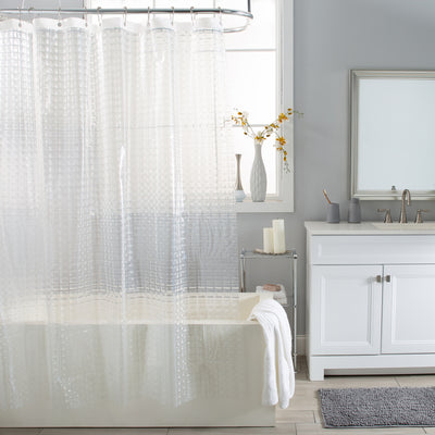 3 of 3:Bath Bliss 3D Octagon Design Shower Curtain in Clear 